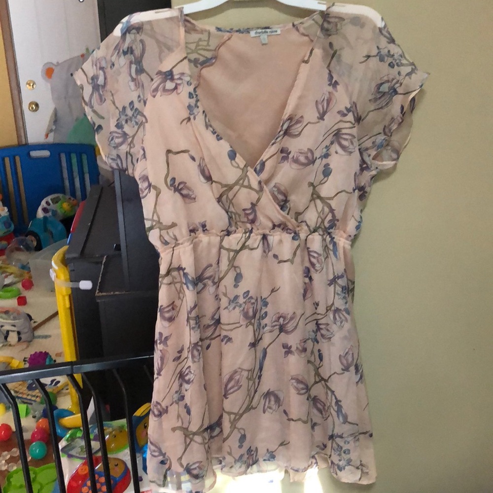 Floral pink mini dress